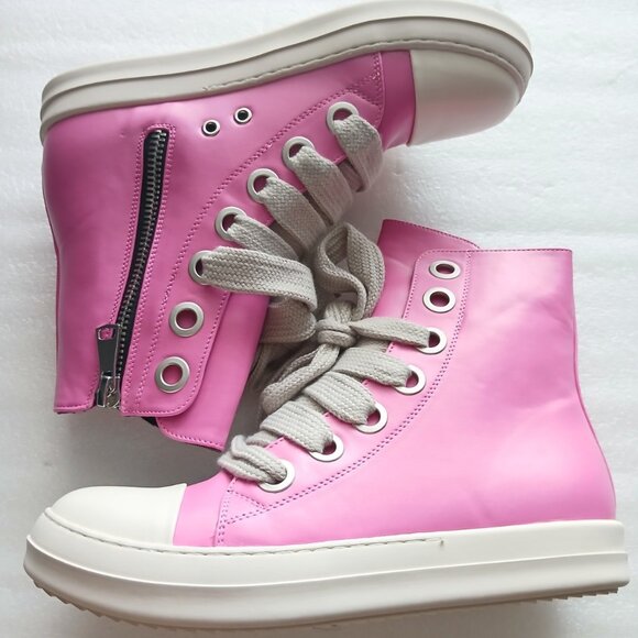 Haute Pink Leather High Top Sneakers Hot Pink EU 44 / US 10.5M / 12.5W NWT - Picture 1 of 11